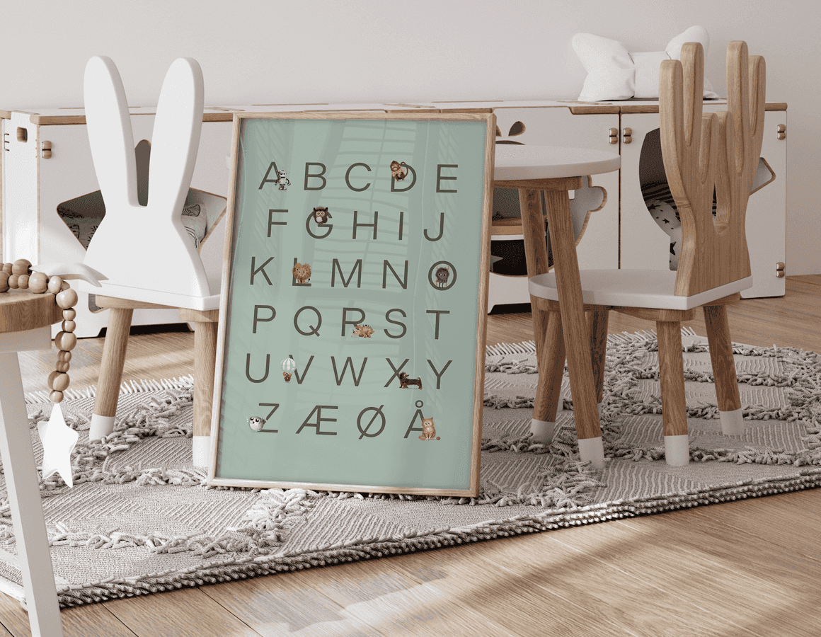 ABC-plakate FOR barnerommet. poster
